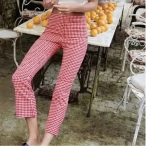 Zara | Pants & Jumpsuits | Zara Gingham Flare Pants | Poshmark